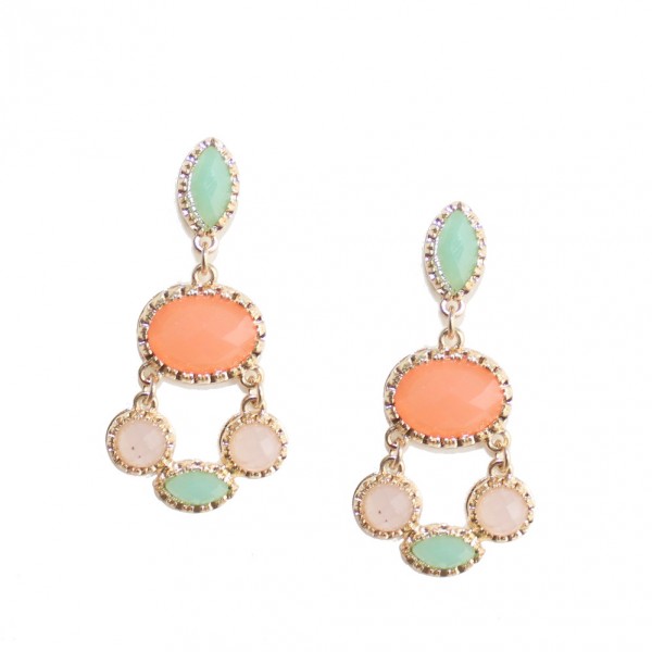 Pastel Candy Color Stone Stud Earrings